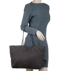 Pre Owned Fendi Brown Zucca Shopper Tote