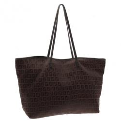 Pre Owned Fendi Brown Zucca Shopper Tote