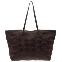 Pre Owned Fendi Brown Zucca Shopper Tote