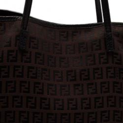 Pre Owned Fendi Brown Zucca Shopper Tote