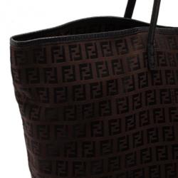 Pre Owned Fendi Brown Zucca Shopper Tote