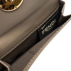 Pre Owned Fendi Beige Leather F is Fendi  Small Wallet