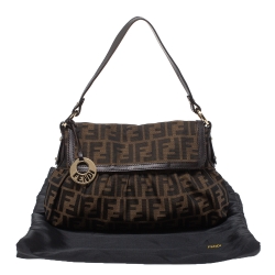 Pre Owned Fendi Tobacco Zucca Canvas and Leather Chef Shoulder Bag