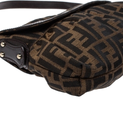 Pre Owned Fendi Tobacco Zucca Canvas and Leather Chef Shoulder Bag