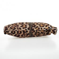 Pre Owned Fendi Pony Hair Leopard Devil Trapezio Large Hobo