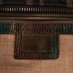 Pre Owned Fendi Pony Hair Leopard Devil Trapezio Large Hobo