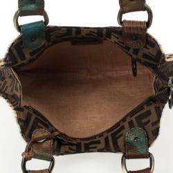 Pre Owned Fendi Pony Hair Leopard Devil Trapezio Large Hobo