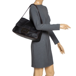 مملوكة مسبقًا Fendi Black Leather Mama Forever Shoulder Bag
