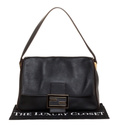 مملوكة مسبقًا Fendi Black Leather Mama Forever Shoulder Bag
