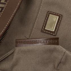 Pre Owned Fendi Zucchino Canvas Front Pocket Hobo Bag