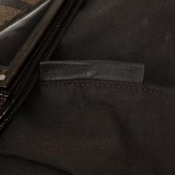 Pre Owned Fendi Tobacco Zucca Canvas and Patent Satchel