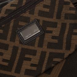 Pre Owned Fendi Tobacco Zucca Canvas and Patent Satchel