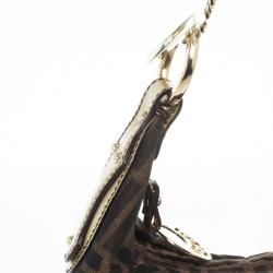 Pre Owned Fendi Tobacco/Gold Zucca Canvas and Leather Chef Chain Link Hobo