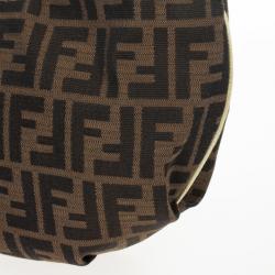 Pre Owned Fendi Tobacco/Gold Zucca Canvas and Leather Chef Chain Link Hobo