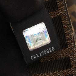 Pre Owned Fendi Brown Zucca 'New Forever' Flap Shoulder Bag