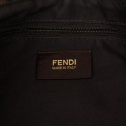 Pre Owned Fendi Brown Zucca 'New Forever' Flap Shoulder Bag