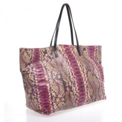 Pre Owned Fendi Multicolor Python Twins Tote