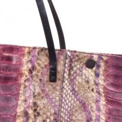 Pre Owned Fendi Multicolor Python Twins Tote