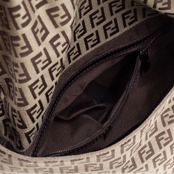 Pre Owned Fendi Brown Zucca Big Mamma Flap Bag