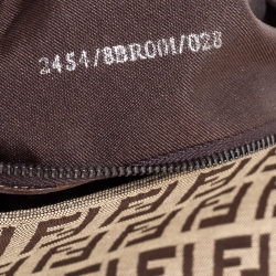 Pre Owned Fendi Brown Zucca Big Mamma Flap Bag