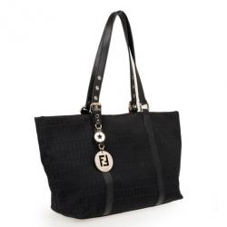 مملوكة مسبقًا Fendi Black Zucchino Forever Superstar Tote