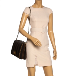 مملوكة مسبقًا Fendi Tobacco Pequin Stripe Canvas Large Claudia Shoulder Bag