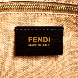 مملوكة مسبقًا Fendi Tobacco Pequin Stripe Canvas Large Claudia Shoulder Bag