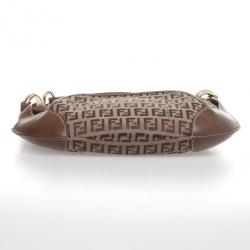 مملوكة مسبقًا Fendi Brown Zucchino Small Hobo Bag