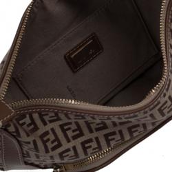 مملوكة مسبقًا Fendi Brown Zucchino Small Hobo Bag