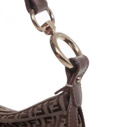 مملوكة مسبقًا Fendi Brown Zucchino Small Hobo Bag