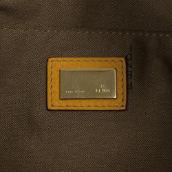 Pre Owned Fendi Yellow And Zucca Canvas Roll Shopper Tote