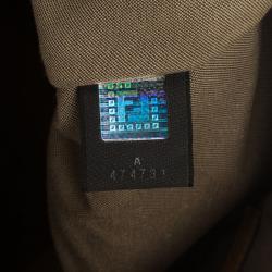 Pre Owned Fendi Yellow And Zucca Canvas Roll Shopper Tote