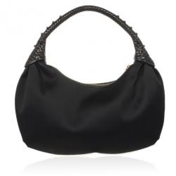 مملوكة مسبقًا Fendi Black Satin Spy Hobo