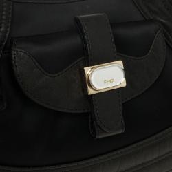مملوكة مسبقًا Fendi Black Satin Spy Hobo