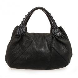 Pre Owned Fendi Black Nappa Leather Spy Bag