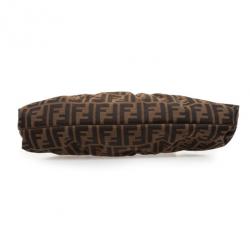 Pre Owned Fendi Brown Grande Borsa Chef Jacquard Bag