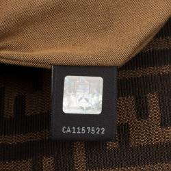Pre Owned Fendi Brown Grande Borsa Chef Jacquard Bag