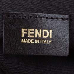 مملوكة مسبقًا حقيبة يد توت فندي زوكشينو كانفاس حلية زينة بني كبيرة