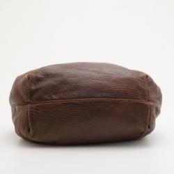 Pre Owned Fendi Brown Corded Leather Spy Satchel