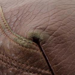 Pre Owned Fendi Brown Corded Leather Spy Satchel