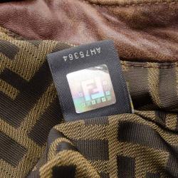 Pre Owned Fendi Brown Corded Leather Spy Satchel