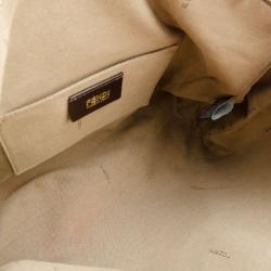 مملوكة مسبقًا Fendi Tobacco Zucchino Spalmati Clasp Detail Shoulder Bag