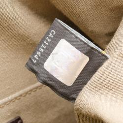 مملوكة مسبقًا Fendi Tobacco Zucchino Spalmati Clasp Detail Shoulder Bag