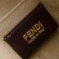 مملوكة مسبقًا Fendi Tobacco Zucchino Spalmati Clasp Detail Shoulder Bag