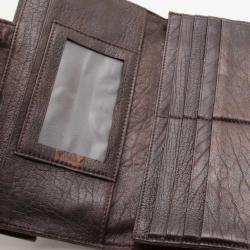 Pre Owned Fendi Zucca Canvas Leather Flap Continental Wallet