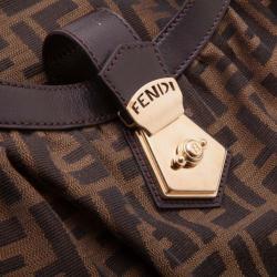 Pre Owned Fendi Brown Tobacco Zucca Canvas Chef Hobo