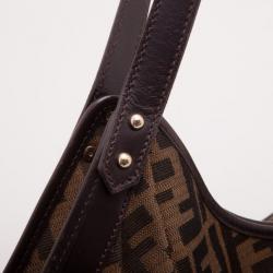 Pre Owned Fendi Brown Tobacco Zucca Canvas Chef Hobo
