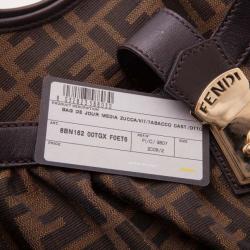 Pre Owned Fendi Brown Tobacco Zucca Canvas Chef Hobo