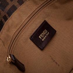 Pre Owned Fendi Brown Tobacco Zucca Canvas Chef Hobo