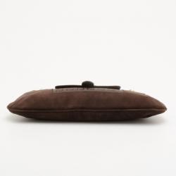 مملوكة مسبقًا Fendi Zucca Brown Suede Shoulder Bag